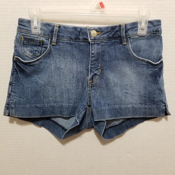 H&M shorts 36 EUR 6 US denim jean side split shortie stretch summer &Shorts - Picture 1 of 15